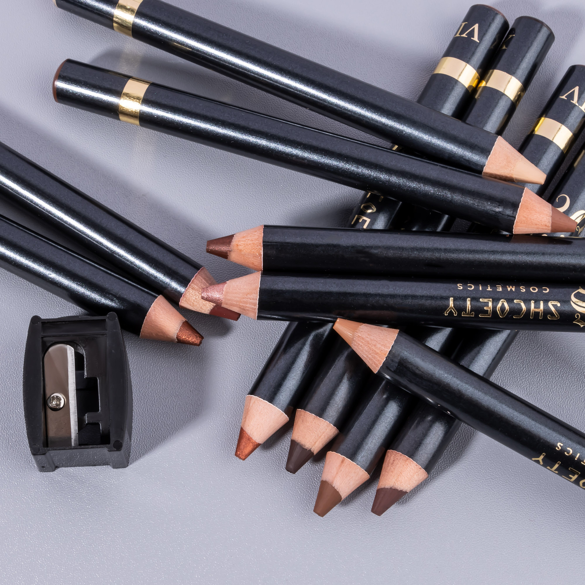SHCOETY 12-color pearlescent eyeshadow pen set, non-smudging with pencil sharpener, eyeliner, horizontal pencil, cross-border undefined
