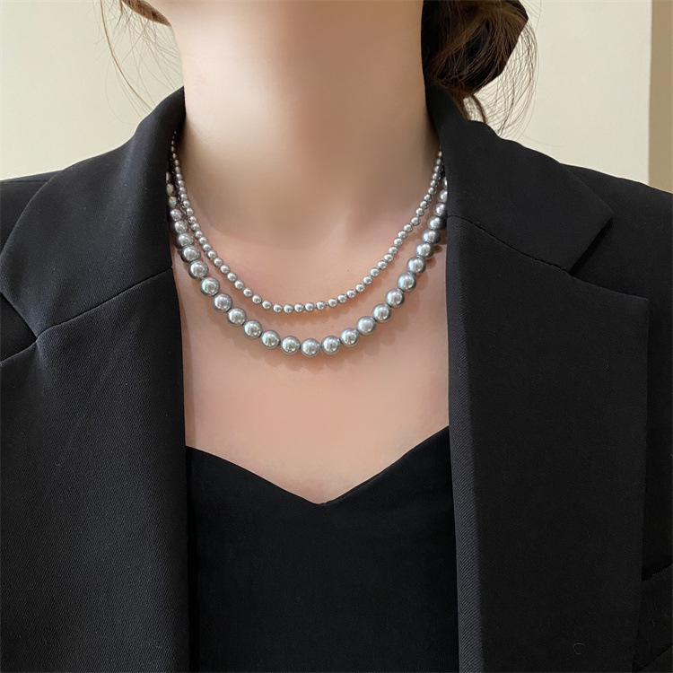 13g Weight Necklace Classification Artificial Pearls Chain Material 1 Piece Quantity Holiday, Daily Occasion 304 Stainless Steel, Artificial Pearl Material Geometric Pattern Women's Gender Beaded Design Elegant, Simple Style Style Elegant Simple Style Geometric 304 Stainless Steel Artificial Pearl Wholesale Necklace 2
