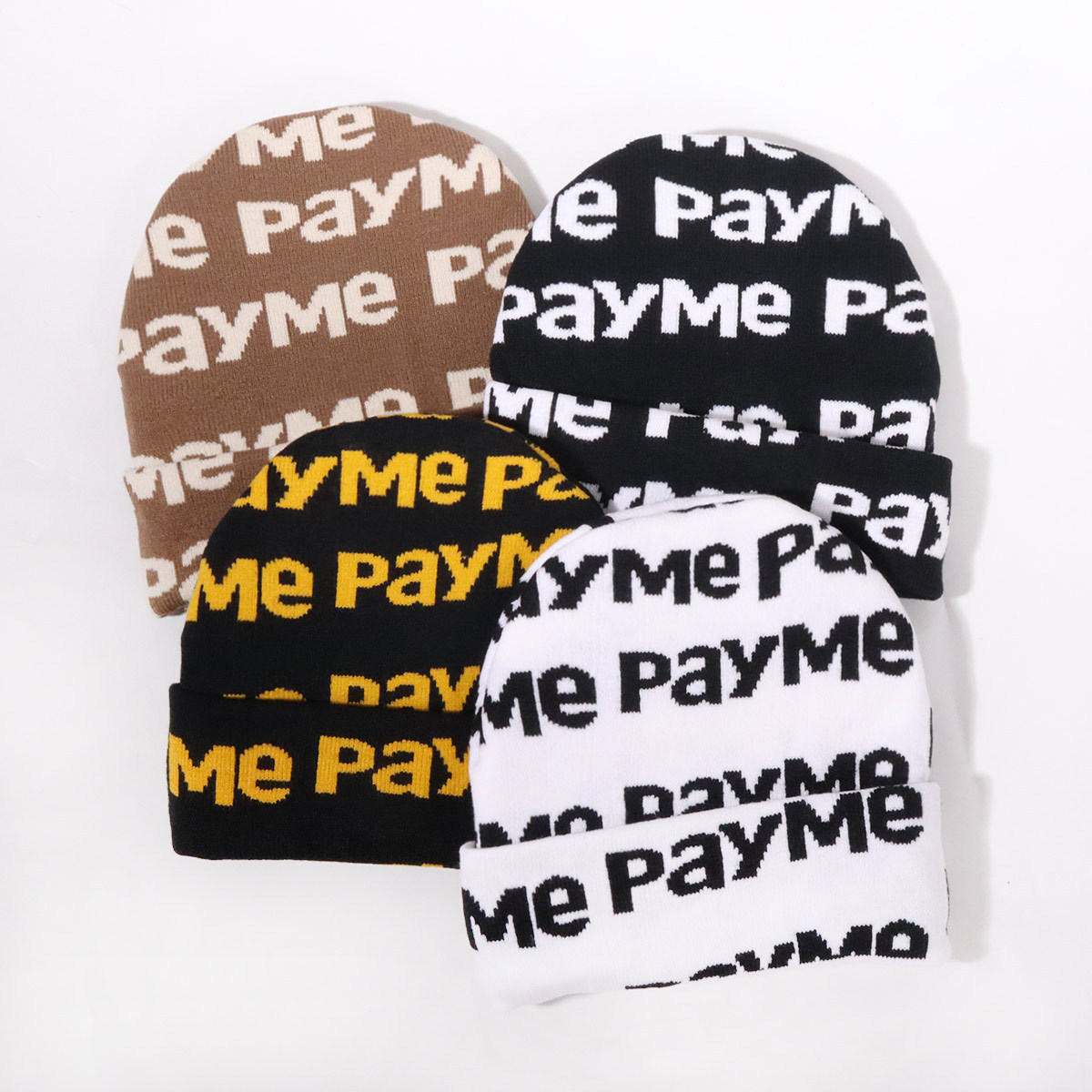 Unisex Letter double-sided flanged knitted hat trend fashion autumn and winter outdoor sports cold protection and warmth_voghion.com