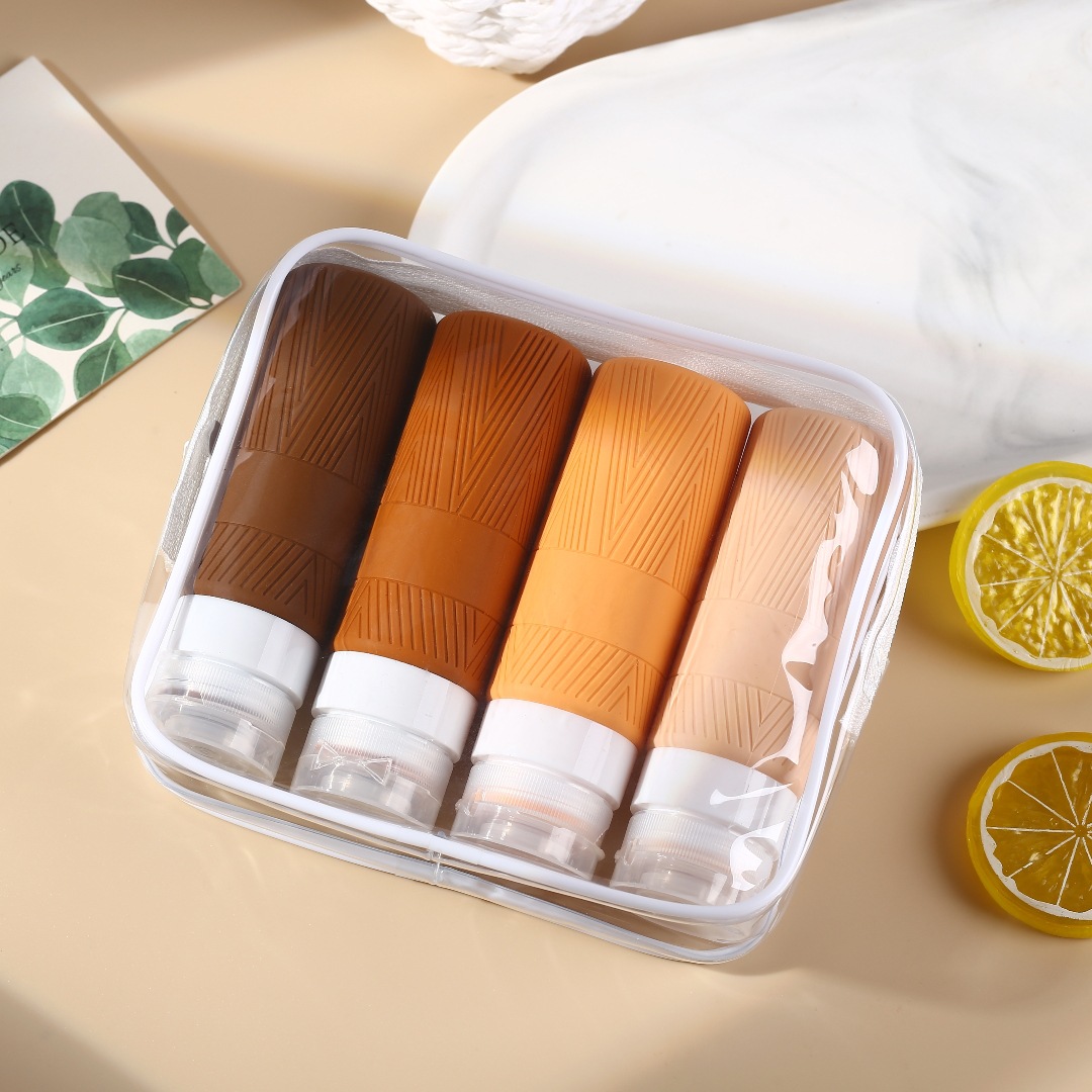 Nuevo transfronterizo de silicona sub-Botella champú loción Lavado y cuidado traje creativo viaje sub-botella prensa