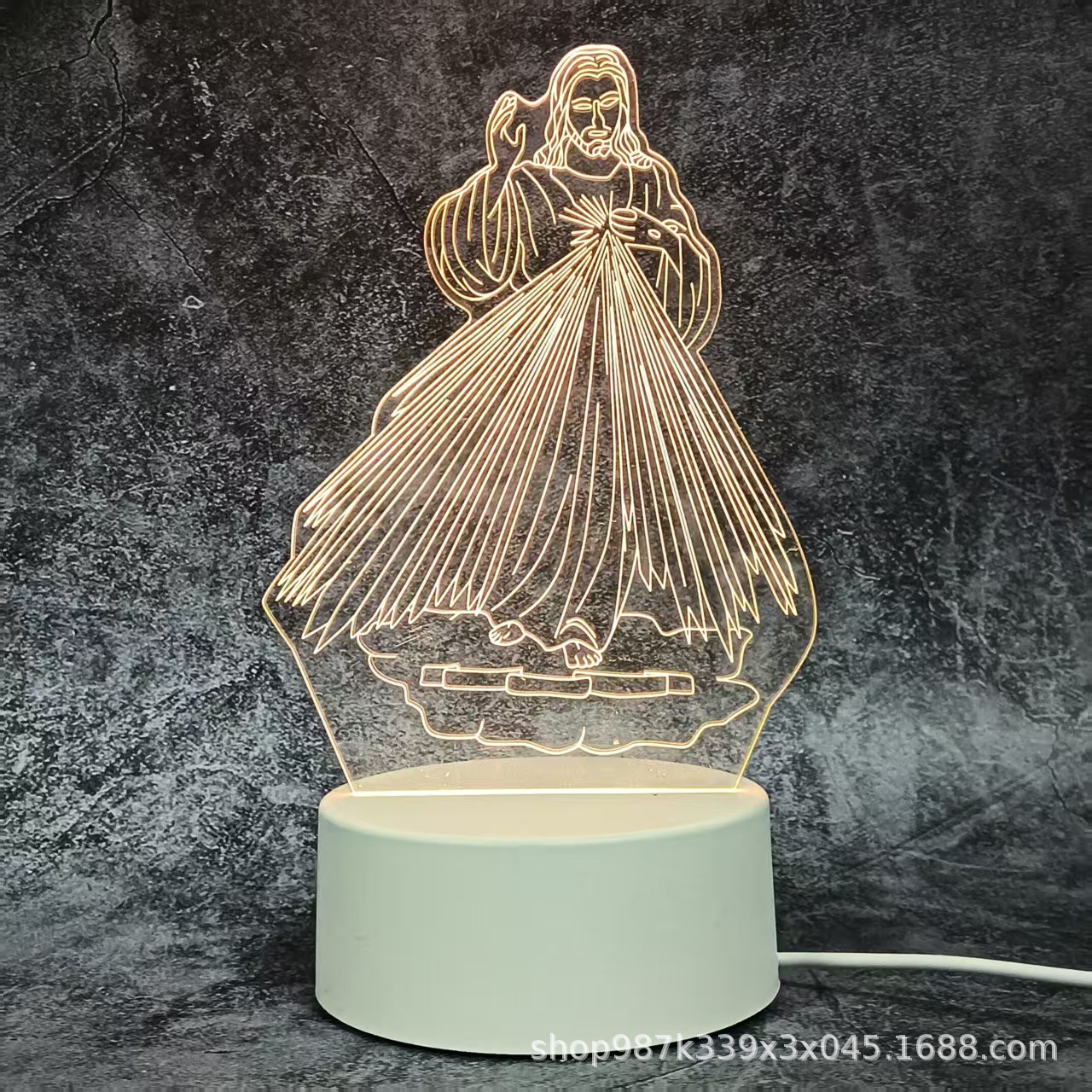 Creativo transfronterizo 3D lámpara de noche acrílica fábrica al por mayor lámpara de escritorio enchufable dormitorio LED luz de atmósfera