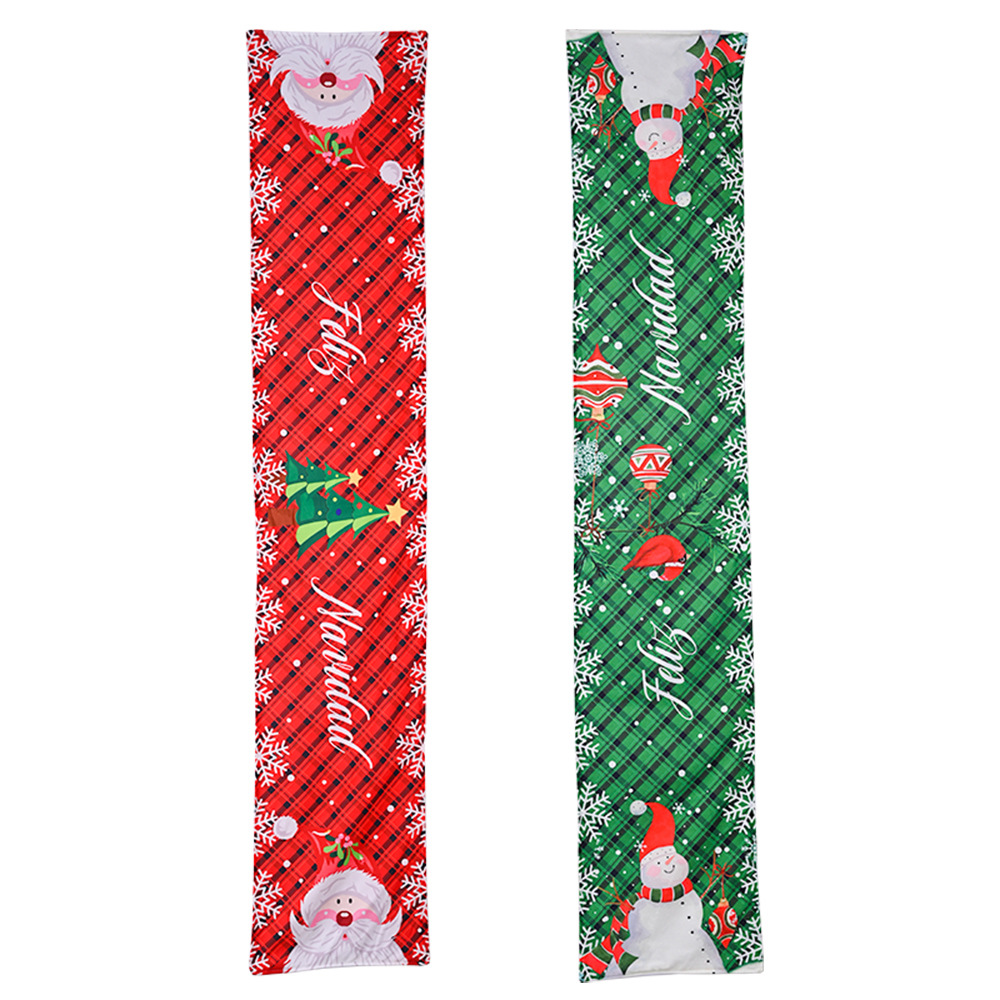 Christmas New Christmas Table Runner Red and Green Snowflake Plaid Snowman Table Runner for the Elderly Home Atmosphere Decorations_voghion.com