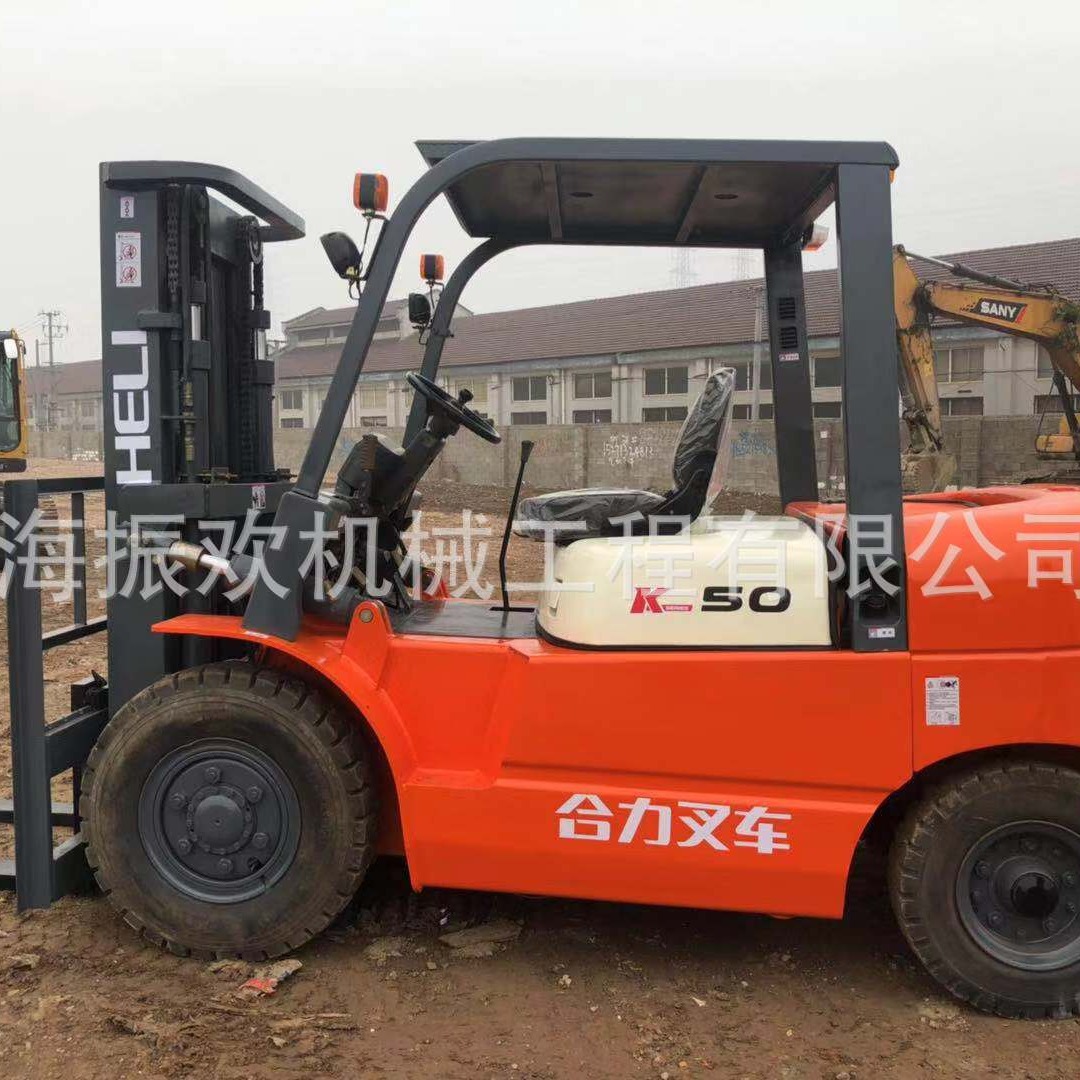 单位闲置二手合力K50叉车三节门架升高4米5合叉叉车CPC50叉车