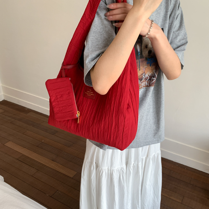 Bolso de moda coreana 2025 verano nuevo bolso femenino bolso de rayas retro bolso de lona de gran capacidad