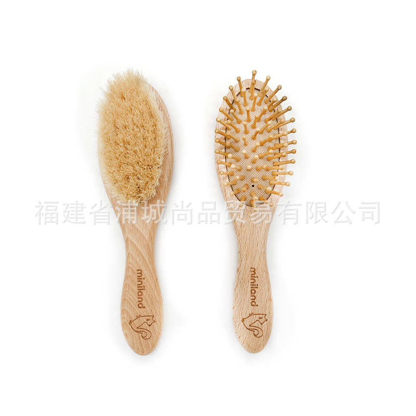 Factory-direct baby wool brush bath set baby hair comb baby bath brush silicone shampoo brush
