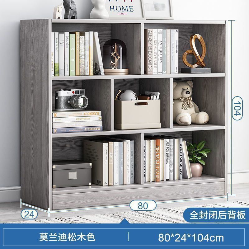 Estante de libros simple para el hogar contra la pared libre combinación multicapa de rejilla de almacenamiento estante de libros pintados para niños estante de libros bajo