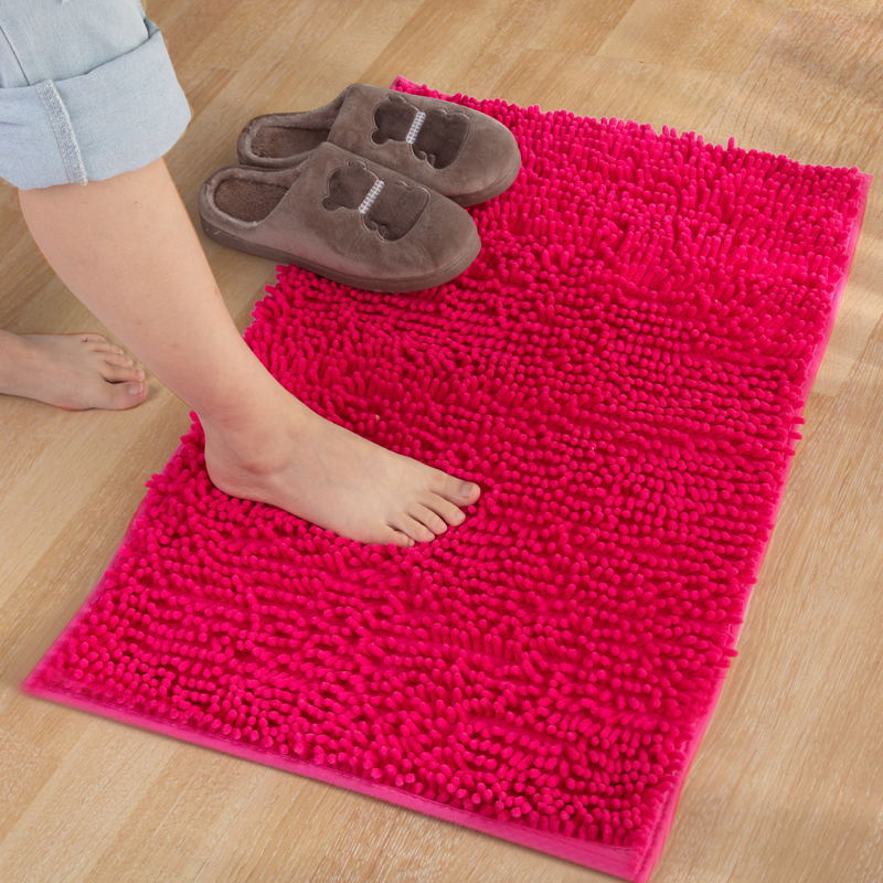 Alfombra de baño de chenille antideslizante absorbente de secado rápido resistente a manchas