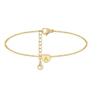 Amazon Cross-border 2024 Summer Fashion Gold Initial Anklet Small Heart Pendant Anklet Women's Jewelry