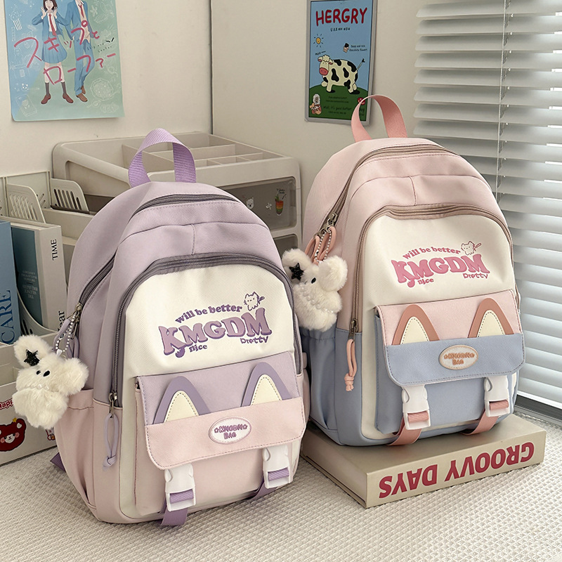 New high-appearance, large-capacity, cute cartoon backpack in Korean ins style for boys and girls for travel and study