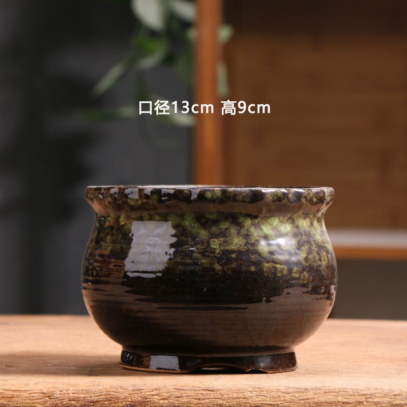 Group raw fleshy flowerpot ceramic household stoneware pottery pot large diameter pottery pot green flower plate special clearance wholesale