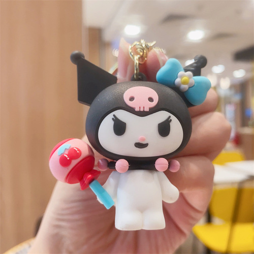 New cute Sanrio cherry whisper pendant Kurome with car bag pendant gift keychain wholesale