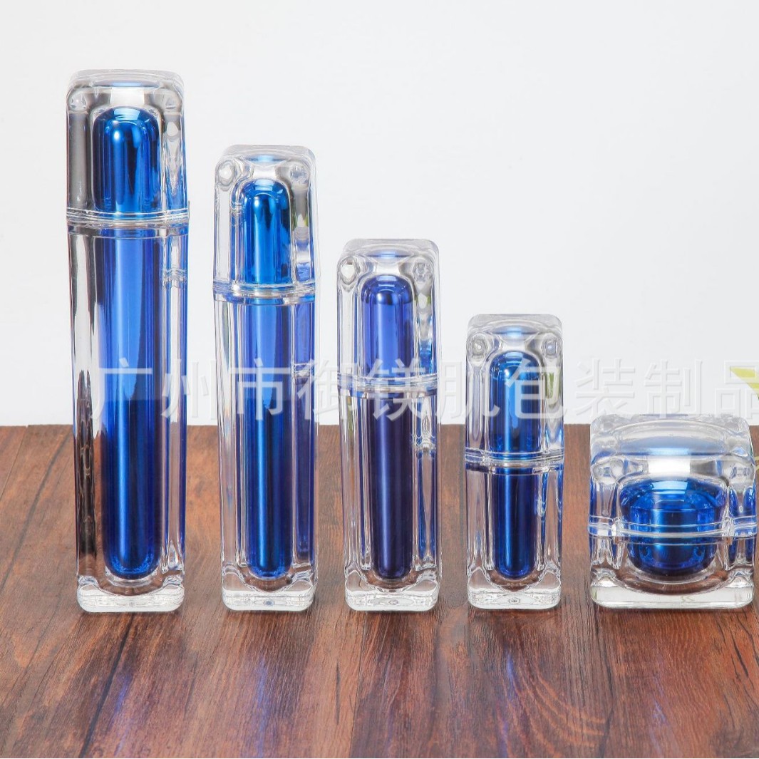 现货 亚克力瓶 蓝色水晶瓶 膏霜瓶 精华素瓶 乳液瓶 喷雾瓶