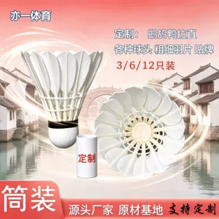 源头工厂羽毛球12只超级耐打鹚鸪鸭拉直圆筒现货训练健身比赛批发