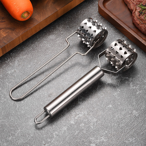 Stainless Steel Meat Tenderizer Kitchen Roller Steak and Pork Chop Meat Tenderizer Home Creative Kitchen Meat Tenderizer Gadget