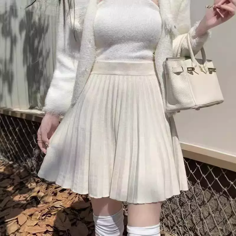 针织半身裙女短款百褶短裙24秋冬新款韩版性感毛线裙毛衣女装潮流