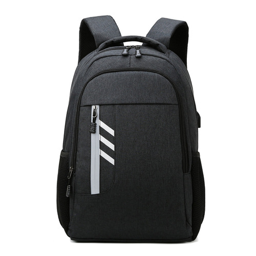 Factory Wholesale Business Printing Reflective Zipper Backpack for Men and Women Large Capacity USB Multi-functional Gift Bag