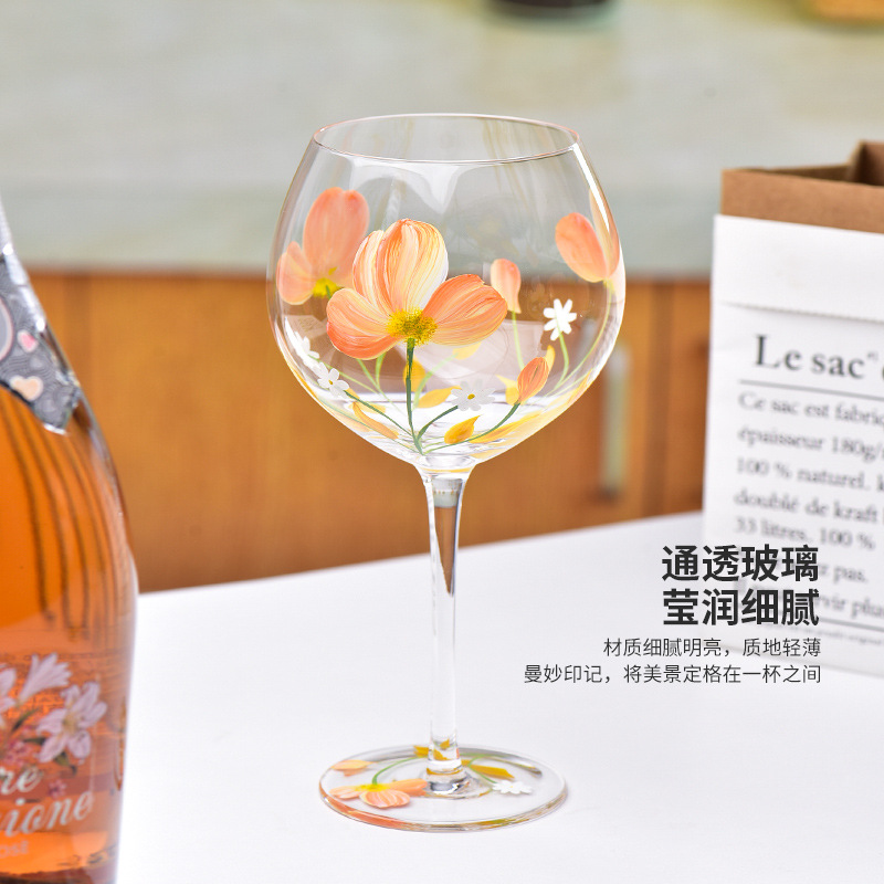 Copa de vino de cristal de color copa de vino de degustación copa de cerveza del hogar fábrica de vidrio taza de vidrio al por mayor