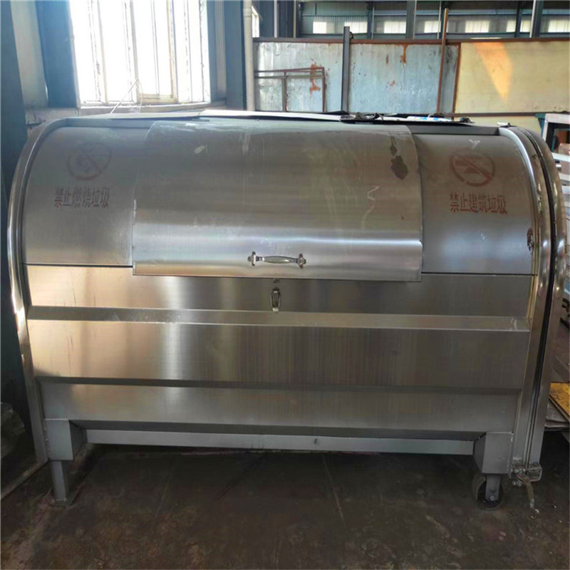 铁皮不锈钢4方户外勾臂垃圾桶 垃圾收集箱 移动车载式勾臂垃圾箱