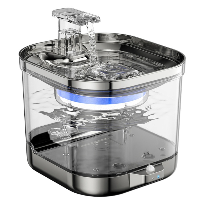 New Wireless Cat Fountain Rechargeable Water Dispenser Automatic Circulating Pet Water Fountain Stainless Steel Intelligent Feeding Supplies