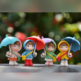 Cute Umbrella Backpack Girl Doll Doll Model Small Figure Micro Landscape Succulent Bonsai Desktop Decoration Ornaments