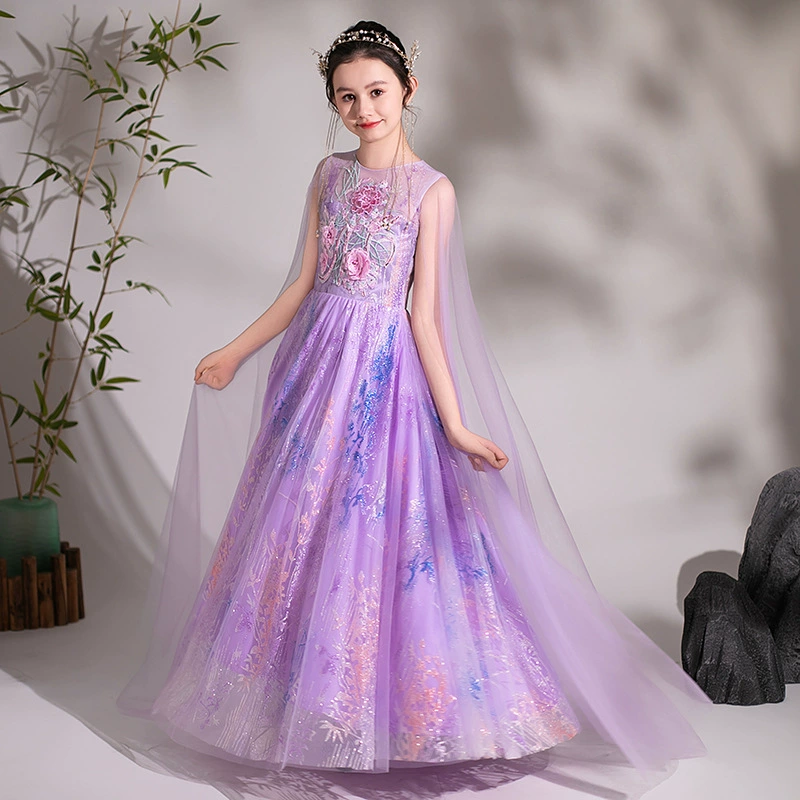 Purple summer suit, children's dress, Chinese style