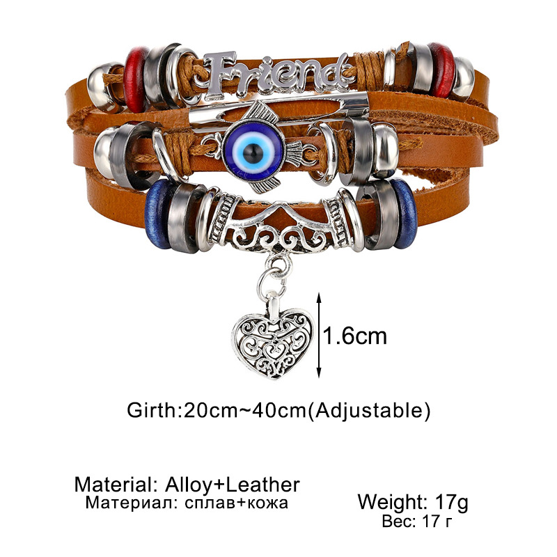 25g Weight Bracelets Classification Street Occasion Pu Leather Material Solid Color Pattern Unisex Gender Layered Design Ethnic Style Style Ethnic Style Solid Color Pu Leather Layered Unisex Bracelets 8