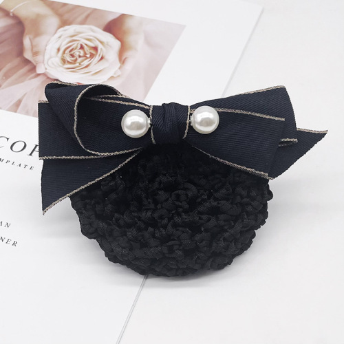 Professional hair net with double pearl cotton straps, hair clips, bank nurse headwear, flight attendant hair accessories, mobile hair styling tray