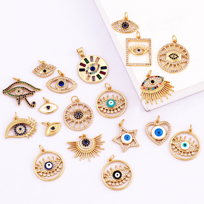 3g Weight Pendant Jewelry Making Type 13*19mm, 15*14mm, 16 * 16mm Jewelry Making Size December Birthstone Turquoise, Zircon Inlay Material DIY Jewelry Accessories Classification 1 Piece Quantity Copper Material Devil's Eye, Heart Shape Pattern Plating, Inlay Design Simple Style, IG Style Style 1 Piece 13*19mm 15*14mm 16 * 16mm Copper Turquoise Zircon Devil's Eye Heart Shape Pendant 8