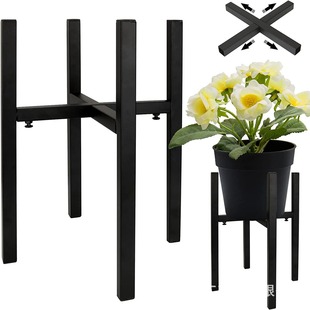 Removable Cross Telescopic Wrought Iron Flower Stand Outdoor Indoor Flower Pot Container Bracket Display Home Garden Decorative Rack