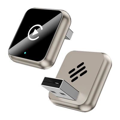 Simsiz CarPlay və Android Auto Carplay Adapter Smart - q1ax-champagne-gold-white-label-metal-glass-carplay-android-auto-2-in-1-compatible-with-overseas-systems-only