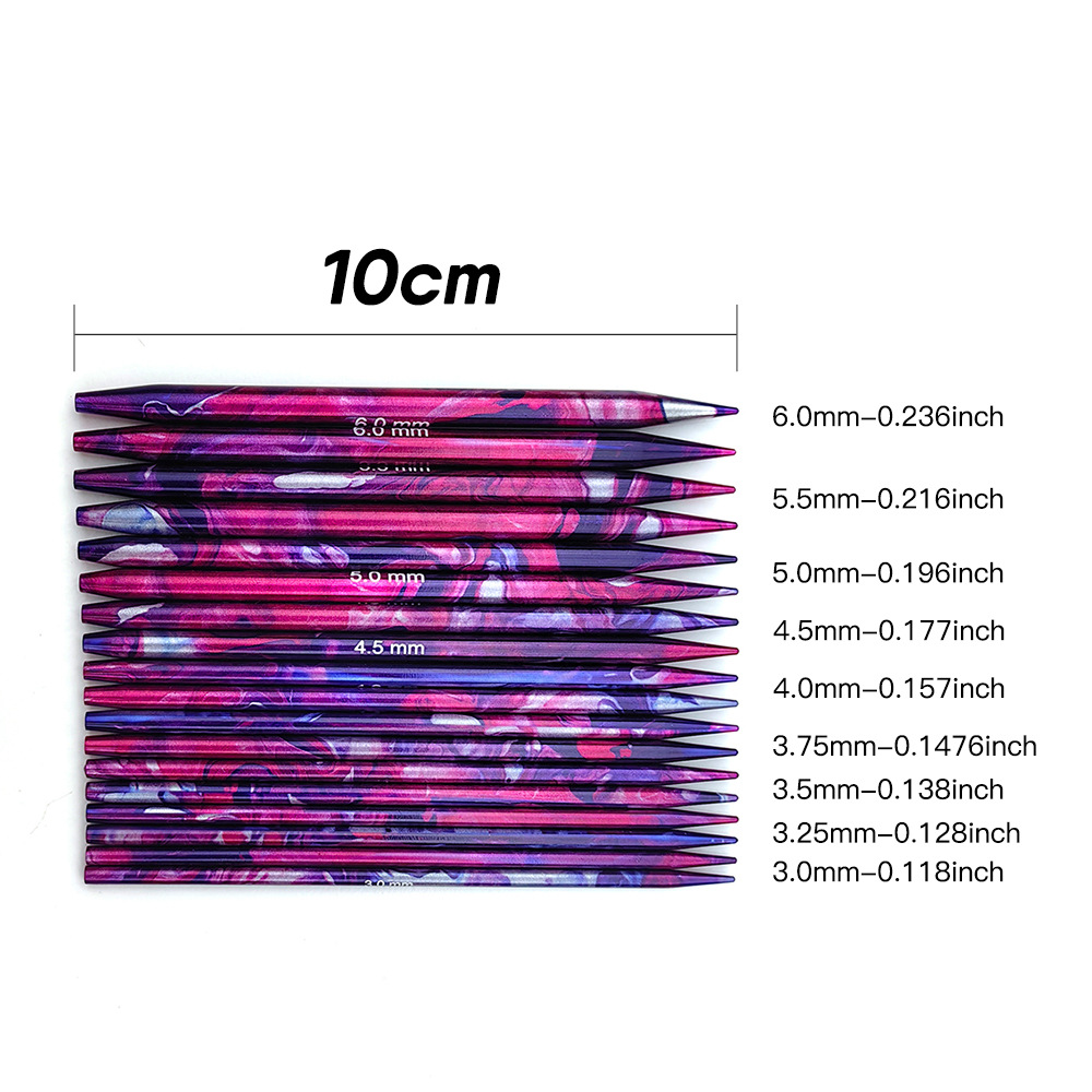 Agujas de suéter transfronterizas de alúmina impresión desmontable 10CM un conjunto de 9 paquetes de 3.0mm-6.0mm