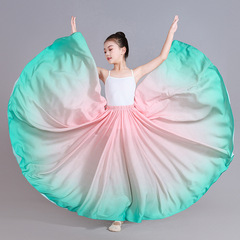 中国風ダンススカート 720 度子供の古典的なダンスパフォーマンス服新疆ウイグルダンス練習スカート