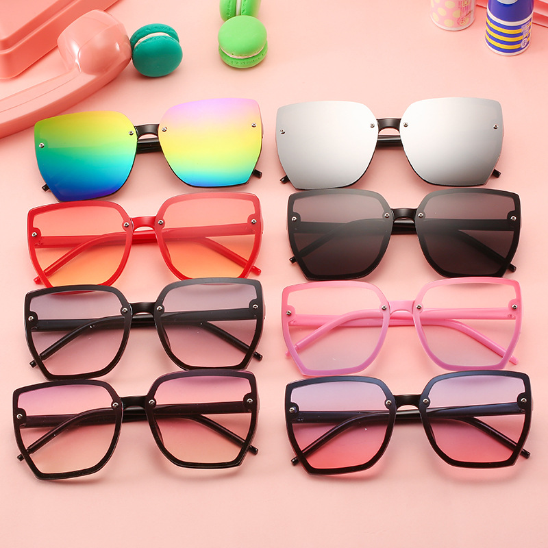 new pattern children Large frame sunglasses fashion Box Colorful sunlight glasses men and women outdoors sunshade Sunglasses