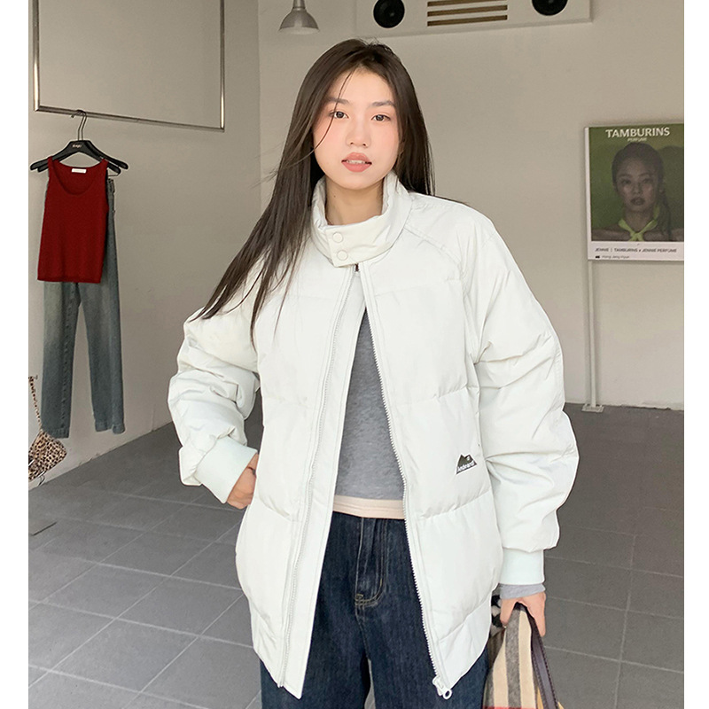 橘子树在哪儿立领羽绒棉服女冬季纯色百搭中性风宽松保暖情侣外套|undefined