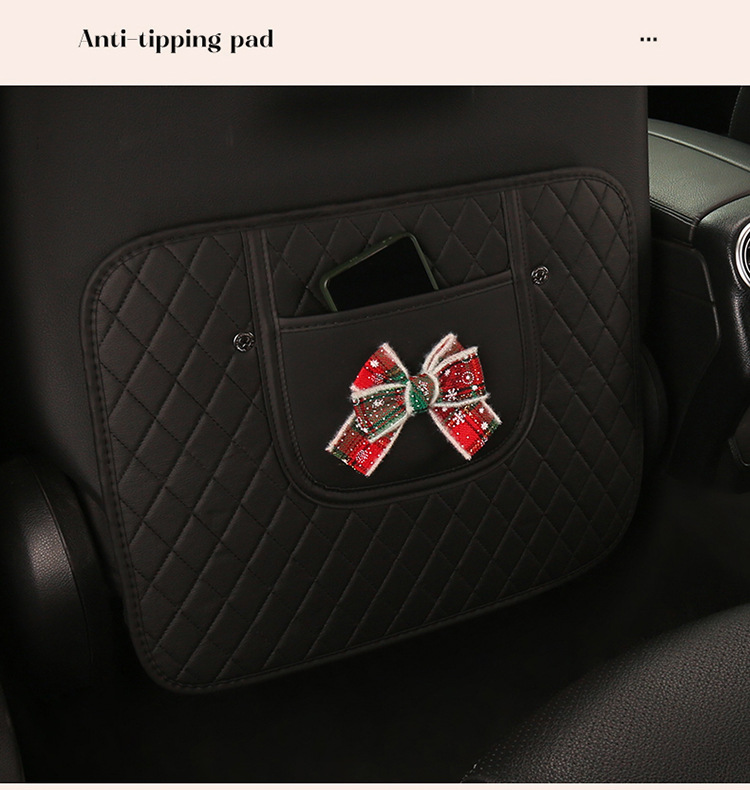 Car Anti-Kick Pad Christmas Bow Anti-Kick Pad Children's Chair Back Anti-Kick and Anti-Dirt Pad Rear Seat Pad