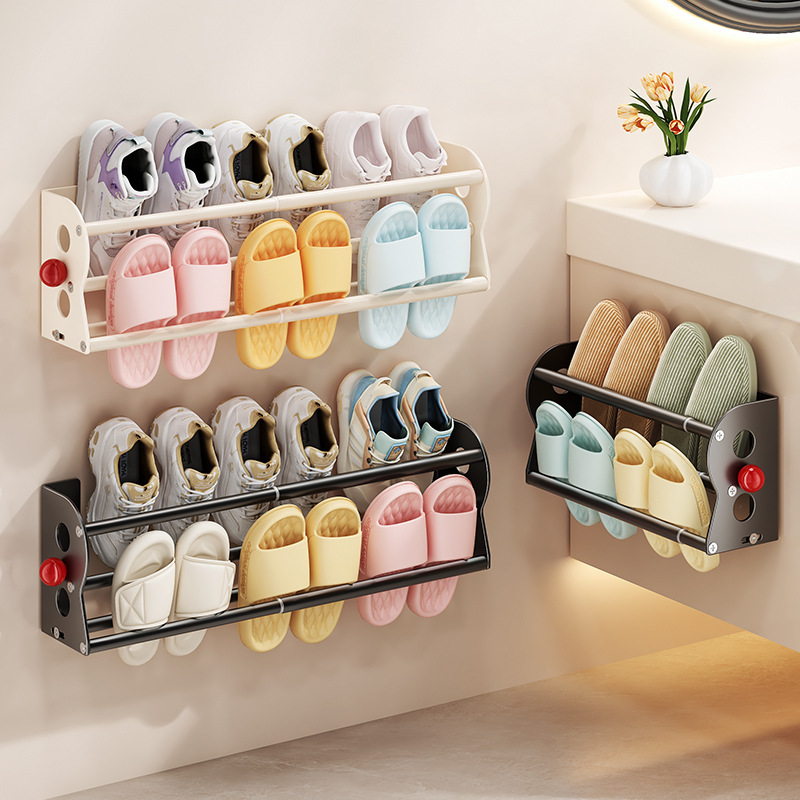 Popular Household Magnetic Wall-Mounted Shoe Organizer Rack for Behind the Door, No-Drill Double-Layer Retractable Shoe Storage Rack Wholesale Popular Household Magnetic Wall-Mounted Shoe Organizer Rack for Behind the Door, No-Drill Double-Layer Retractable Shoe Storage Rack Wholesale