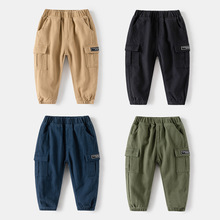 2024春季新品儿童裤子批发男童长裤宝宝贴标时尚休闲裤子一件代发