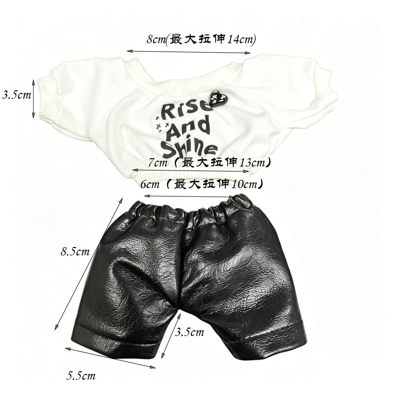 Black and white space (hoodless top + leather pants)