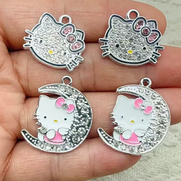 Cross-Border European and American Cartoon Moon Cute Kitten Necklace Amazon Best-Selling Simple Personalized Kitten Children's Pendant