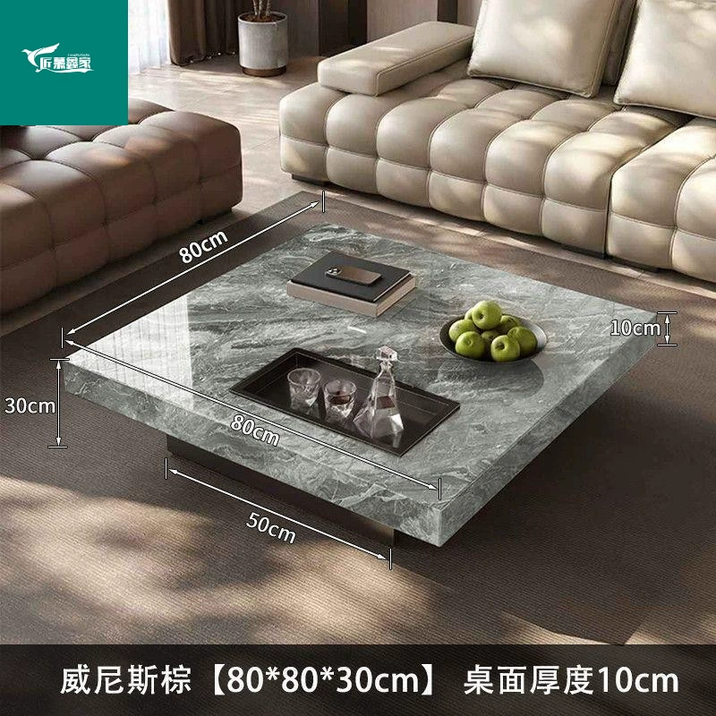 Журнальный столик 2025 года, новый итальянский минималистичный, из сланца, высококачественный, атмосферный, для гостиной, домашний, в стиле лёгкой роскоши, современный, высококлассный.
