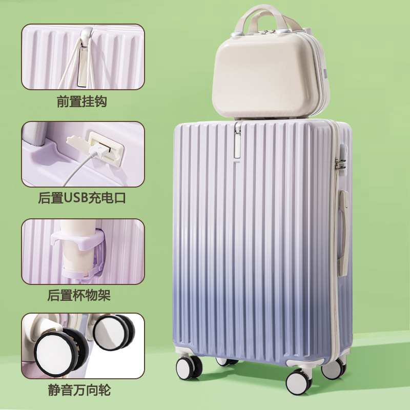 [Fábrica de selección estricta] maleta de alto valor nominal, maleta de tracción femenina de 20 pulgadas, cremallera gruesa resistente y duradera