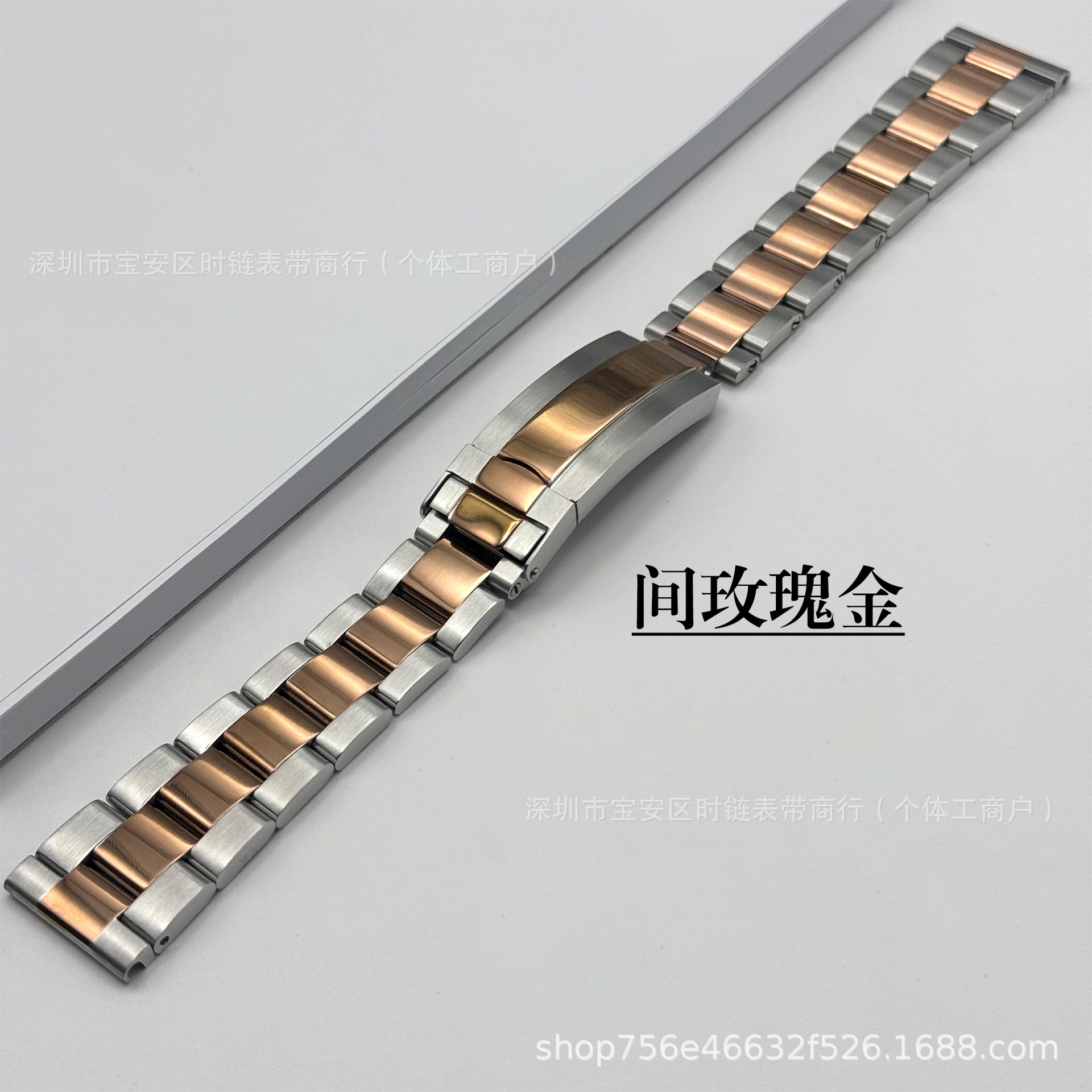 Tres perlas sólidas de acero inoxidable correa de reloj fantasma de agua buceo cabeza plana hebilla correa de reloj de hombre cabeza plana 20mm 22mm