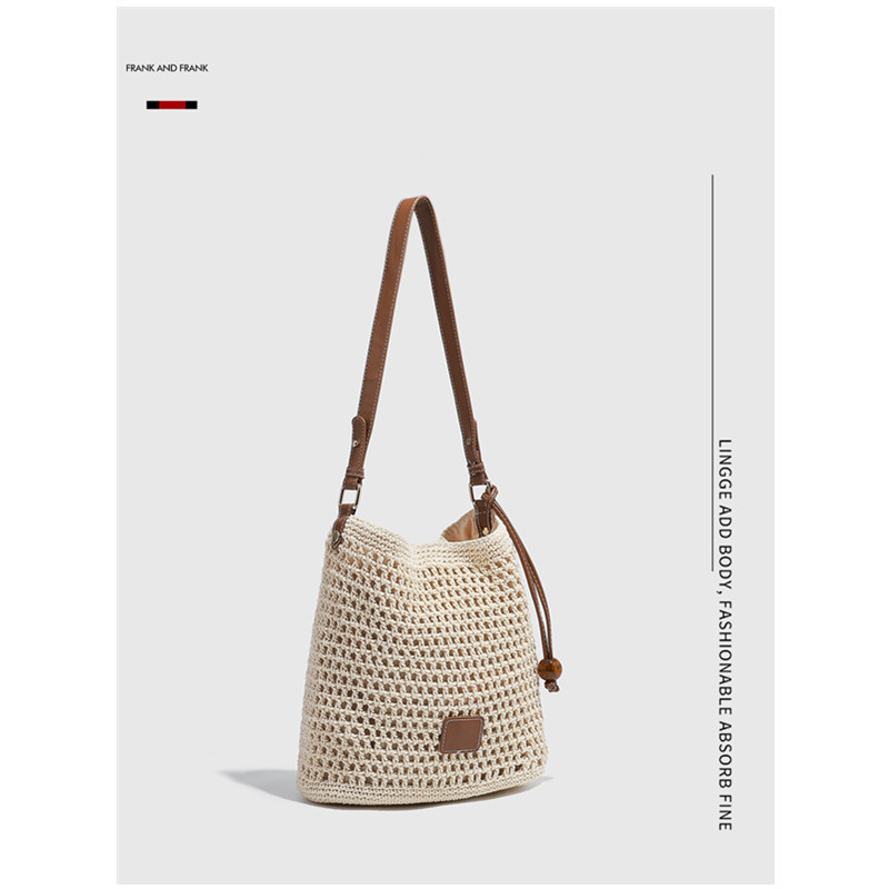Women's Woven Hollow-Out Bag 2026 New Spring/Summer Beach Vacation Tote Shoulder Underarm Bag - Thumbnail 2