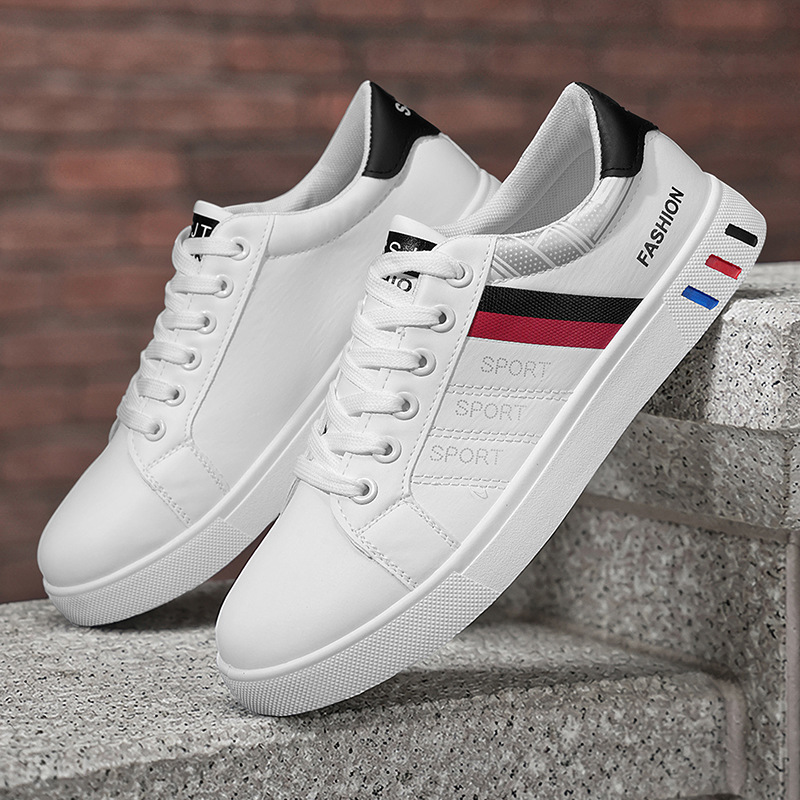 2024 Spring New Casual Shoes Plus Size Men's Board Shoes Fashionable Breathable White Shoes Men's Sneakers Low-top