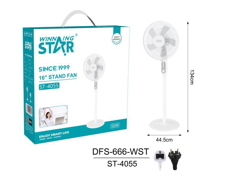 Winningstar transfronteriza Venta caliente estándar europeo británico 16 pulgadas hogar 50W sacudiendo la cabeza ventilador de piso portátil