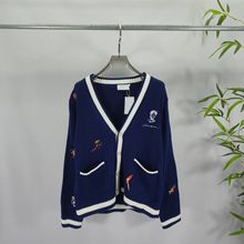 跨境平替欧美潮流男女秋冬新款Ca针织羊毛衫V领长袖 百搭上衣毛衣