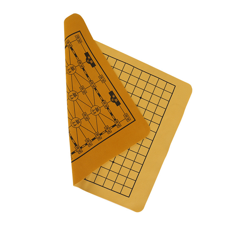 五子棋軍棋二合一両面盤軽量ポータブル15路柔らかい布革ベルベット棋面に駒がない|undefined