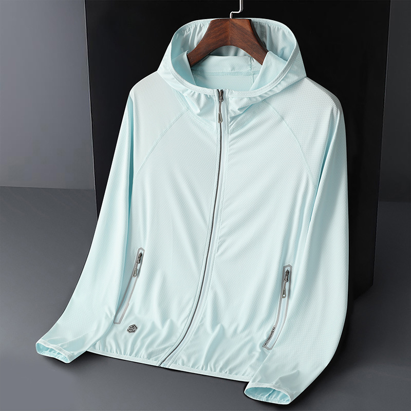 男性とカップルのための工場直販日焼け止め服夏薄い通気性抗 UV アイスシルク釣り日焼け止め服超薄型アウター|undefined