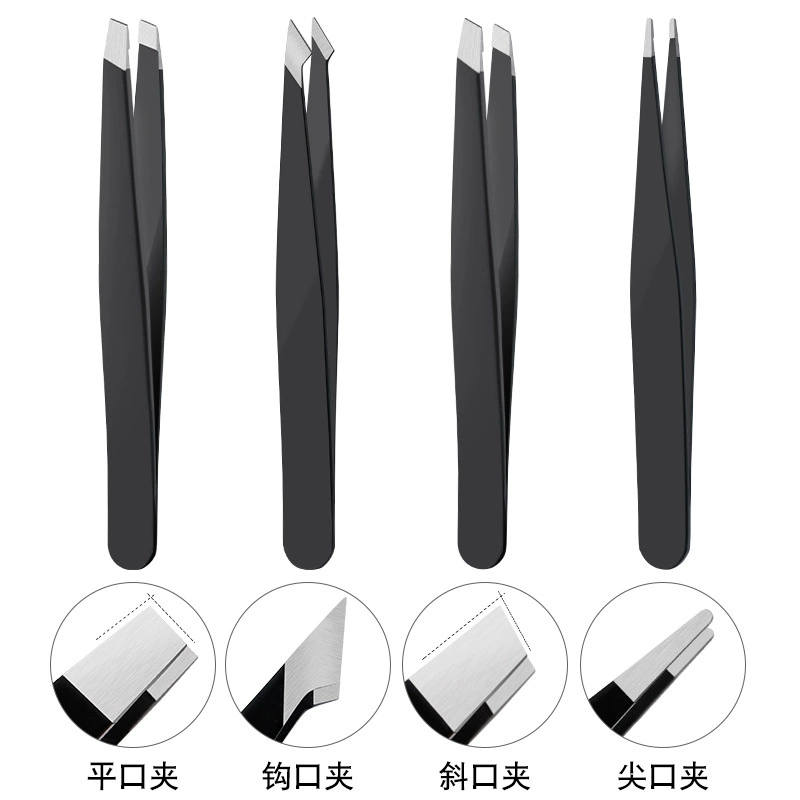 Набор пинцетов, прецизионные angled & straight tips, дляApplying бровей и наращивания ресниц, 4 стиля наконечников