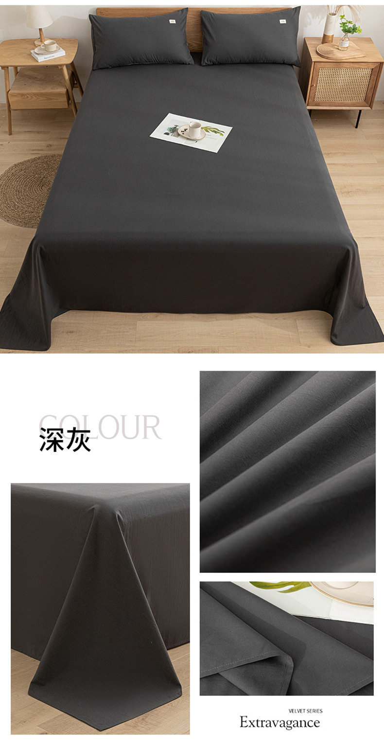 Sábana de algodón lavado de algodón grueso pieza individual 100 algodón dormitorio de estudiantes cama individual funda de almohada de tres piezas 2